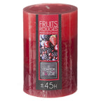 Geurkaars Rode Vruchten Parfum met Driekleurig Kleurverloop – Ø6,5 x 10 cm – Luxe Wax Kaars  45+ Branduren