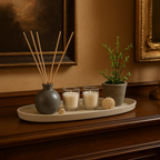 Luxe Geurkaarsenset – Complete Set met Diffuser, Kaarsen, Plant & Decoratie – 50 x 18 x 22 cm – Stijlvolle Geurdecoratie