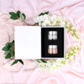 Essence of Beauty Geurkaarsenset x2 – Luxe Roze & Witte Geurkaarsen in Pot | Elegante Sfeermaker & Perfect Cadeau voor Elke Gelegenheid