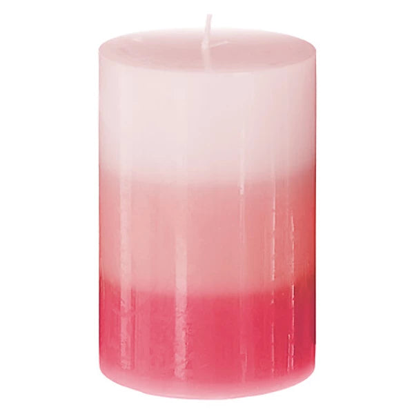 Geurkaars Pink Parfum met Driekleurig Kleurverloop – Ø6,5 x 10 cm – Luxe Wax Kaars  45+ Branduren