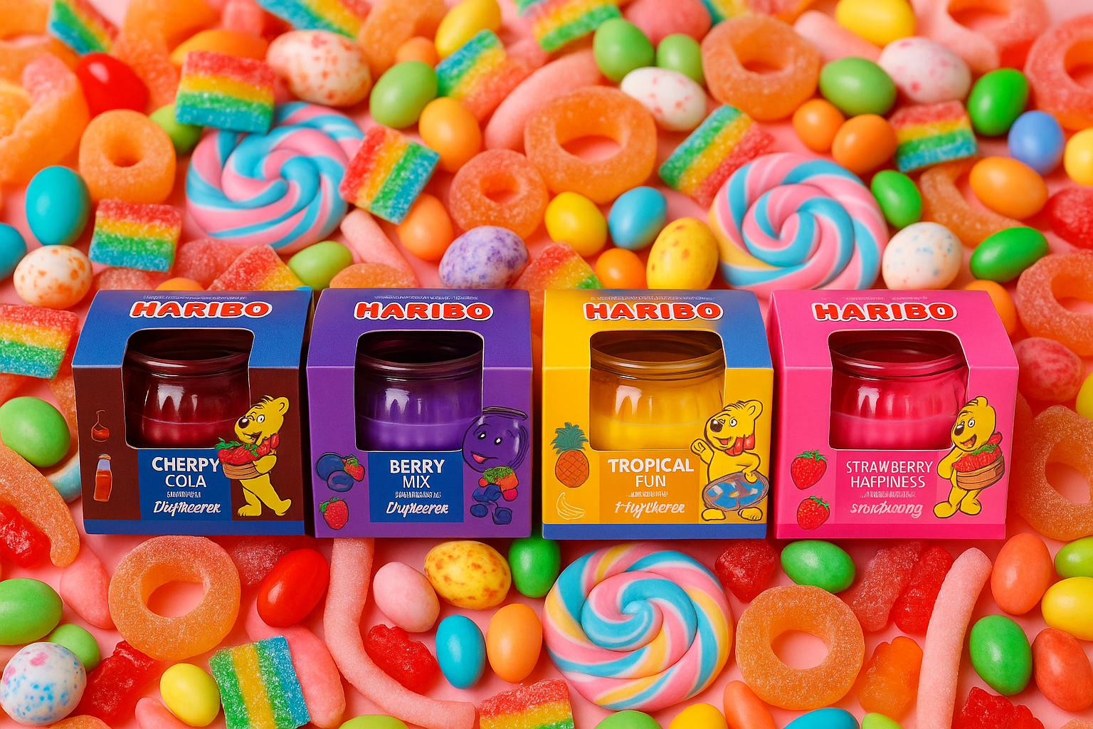 Het beste van Haribo 4x Geurkaars
