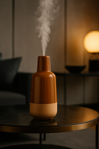 Marty Oker Oliediffuser 150 ml – Luxe Keramische Aromatherapie Geurvernevelaar in Oker – Stijlvolle Etherische Olie Mistverspreider voor Woonkamer, Slaapkamer & Kantoor