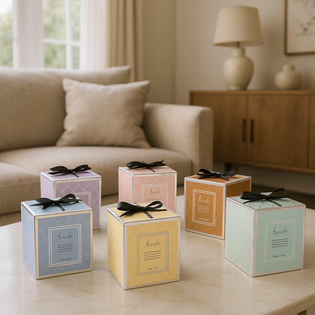 Aroma Crystal Geurkaarsenset x6 – Luxe Geurkaarsen in Kleurrijk Kristalglas | 20 Uur Brandtijd per Kaars