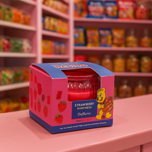 Geurkaars Haribo 85g Aardbeiengeluk