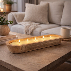 Grote Houten Geurkaars Citrus – 900 g in Natuurlijke Schaal