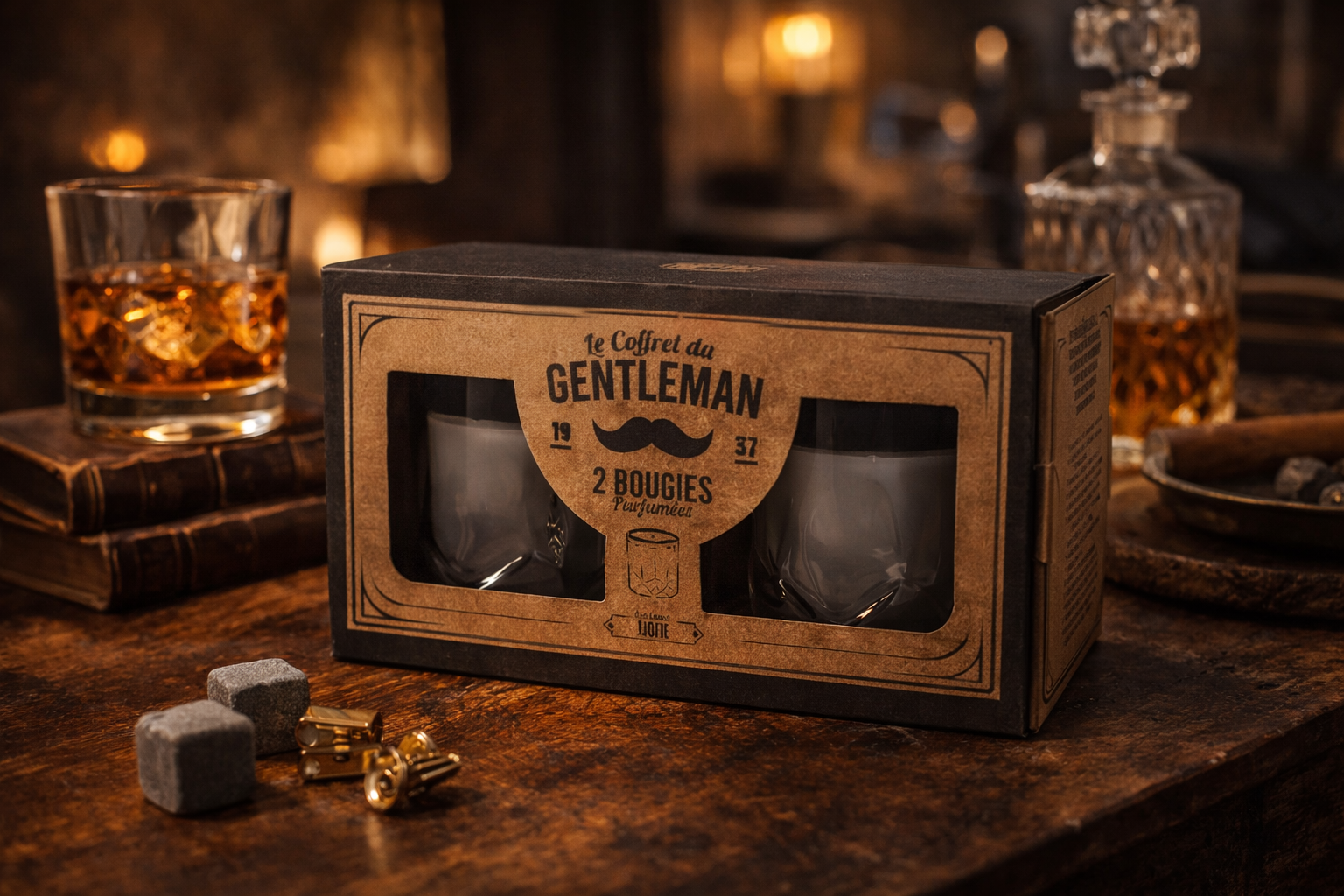 Gentleman Geurkaarsen Cadeauset  2 Luxe Kaarsen