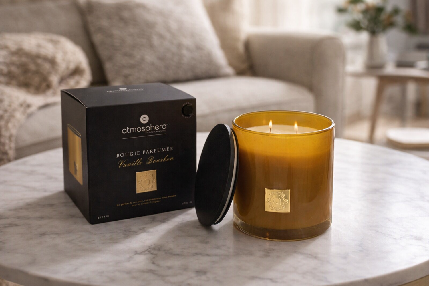 Luxe Geurkaars Vanille – Grote Glazen Kaars 1200 g