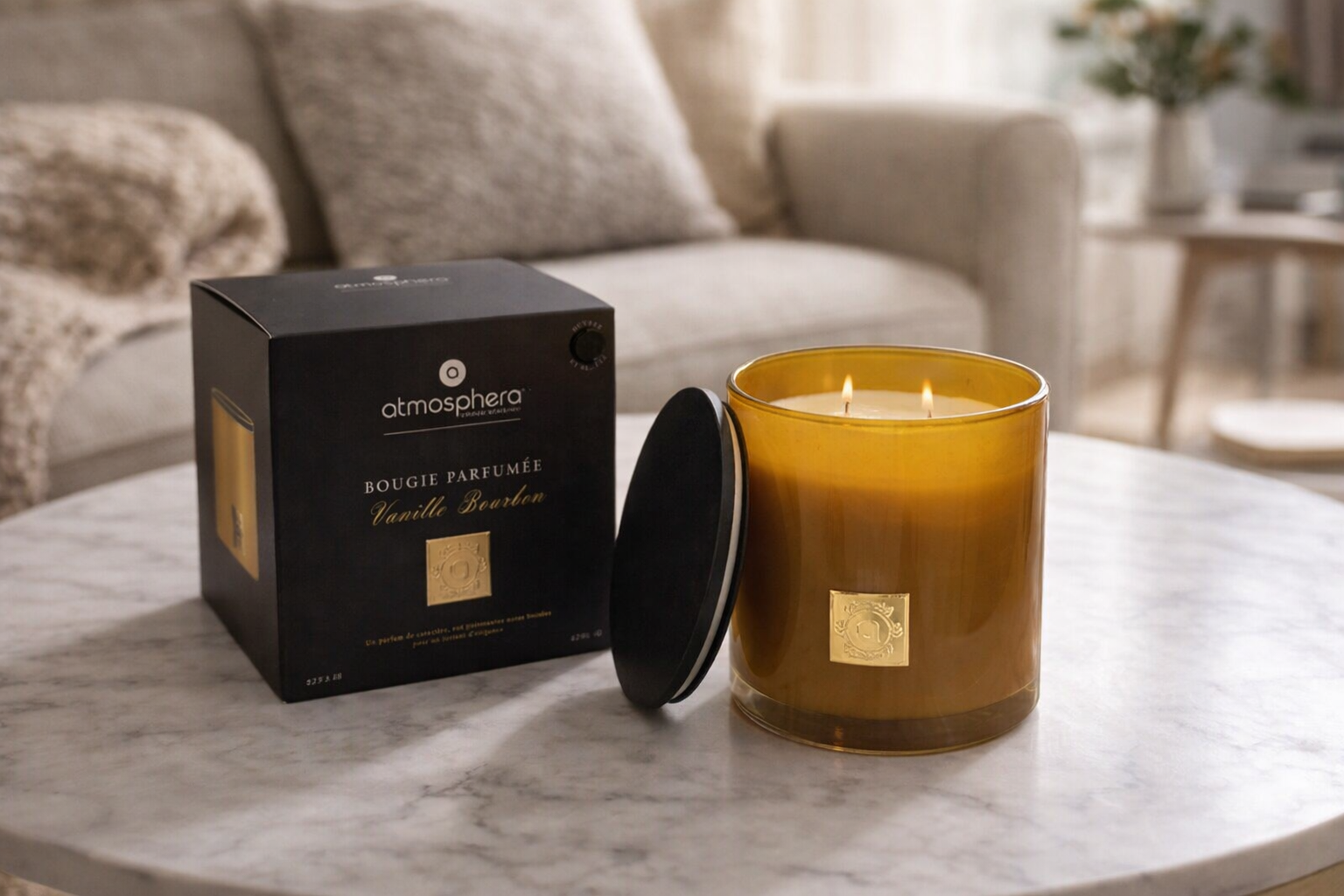 Luxe Geurkaars Vanille – Grote Glazen Kaars 1200 g