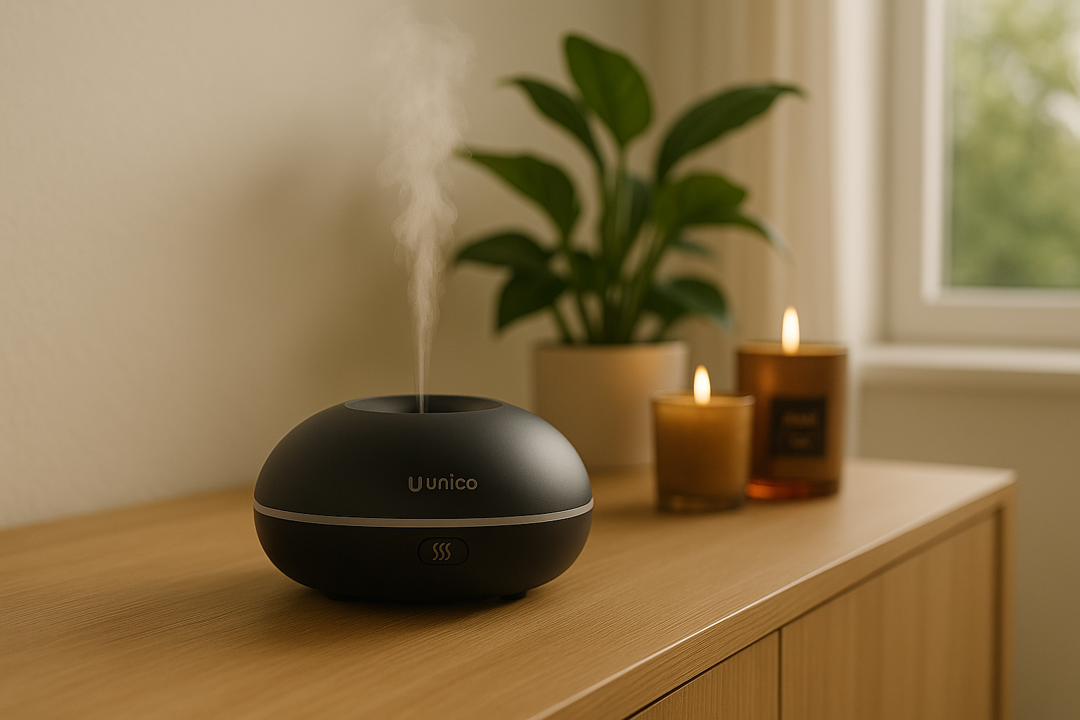 Diffuser HF2833 Zwart – Compacte Aromatherapie Geurvernevelaar Met Automatische Uitschakeling