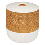 Olie Diffuser 100 ml USB – Compacte Aromatherapie Geurvernevelaar met Kleurverlichting – Stil & Modern Design in Wit met Houteffect – Geurverspreider voor Woonkamer, Slaapkamer & Kantoor