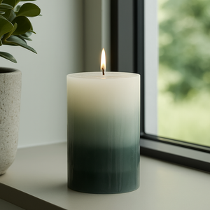 Geurkaars Jasmine Parfum met Driekleurig Kleurverloop – Ø6,5 x 10 cm – Luxe Wax Kaars  45+ Branduren