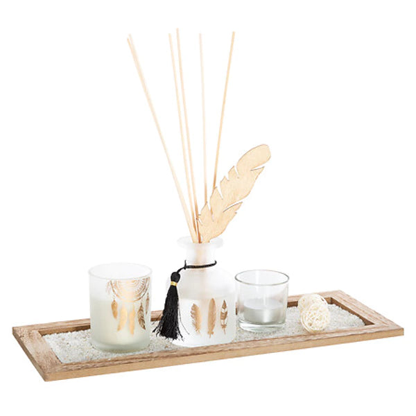 Bohemian Geurdoos – Diffuser, Geurkaarsen & Decoratieve Tray