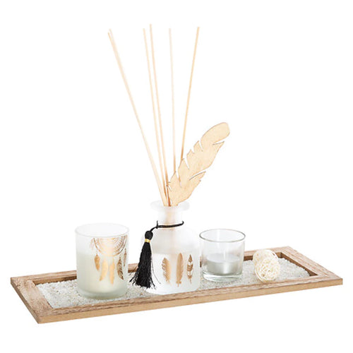 Bohemian Geurdoos – Diffuser, Geurkaarsen & Decoratieve Tray