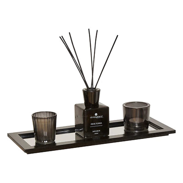Complete Zwarte Geurenset Lucio – Kaarsen en Diffuser op Schaal